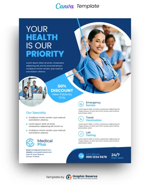 Healthcare Flyer Design Template - Customizable in Canva