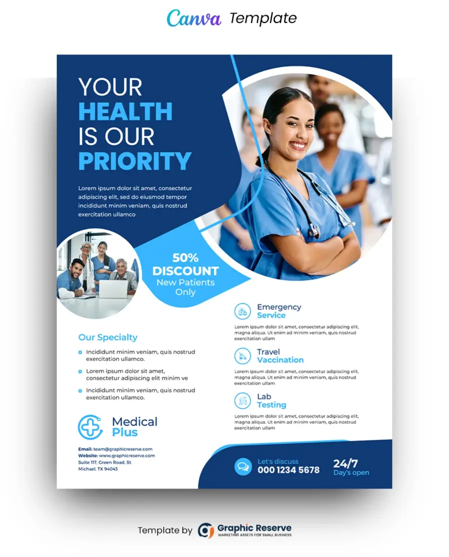 Healthcare Flyer Design Template - Customizable in Canva