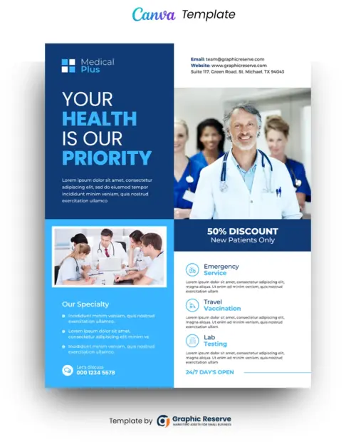 Customizable Medical Service Flyer Template for Healthcare Marketing
