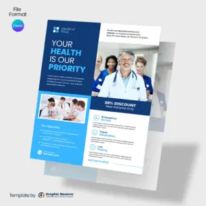 Customizable Medical Service Flyer Template for Healthcare Marketing – Canva template