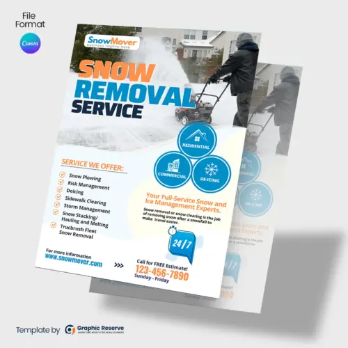 Snow Removal Service Flyer Canva template