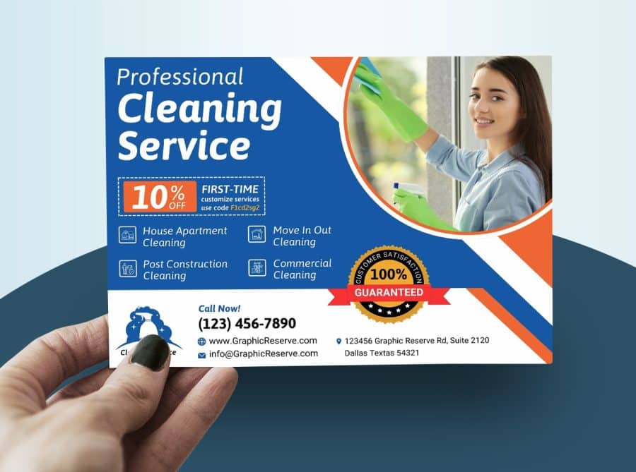 Cleaning Service EDDM Mailer Postcard Design Canva template Front
