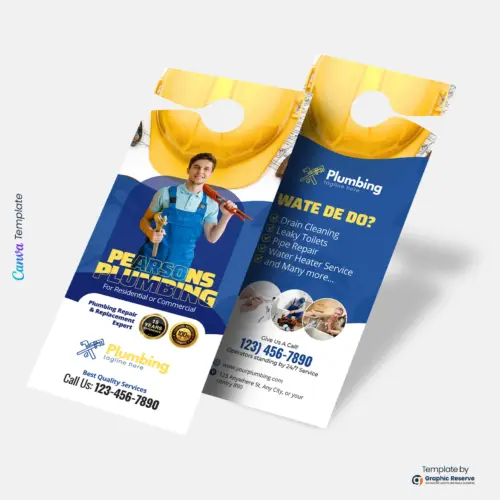 Custom Plumbing Door Hanger Design Template - Easy-to-Edit in Canva