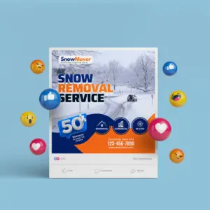 Customizable Snow Removal Ad Designs for Social Media