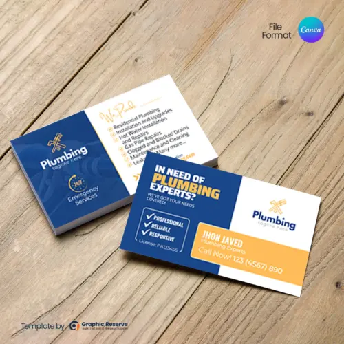 Plumber Business Card Templates - Editable Canva Design