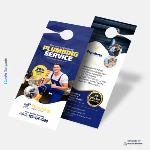 Professional Plumbing Door Hanger Template - Easy-to-Edit in Canva