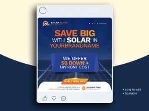 Save Big with Solar Social Media Post Design