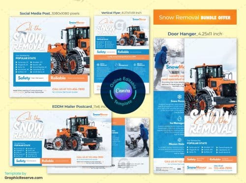 Snow Removal Marketing Material Bundle Design v1
