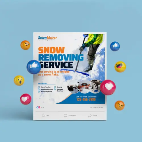 Snow Removing Instagram Post Design Canva Template
