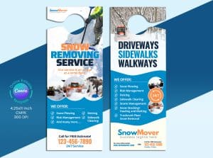 Snow Removing Service Door Hanger