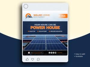 Solar Energy Panels Social Media Post Design
