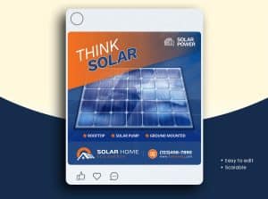 Solar Energy Power Panels Product Social Media Post Design