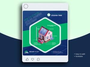 Solar Energy Power Panels Product Social Media Post Template