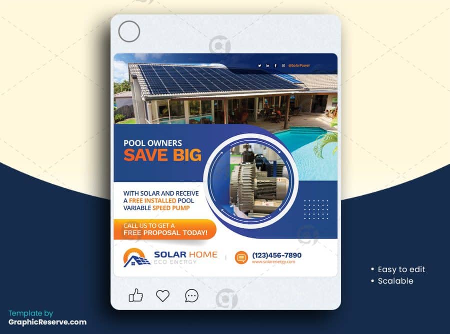 Solar Social Media Post Template v18
