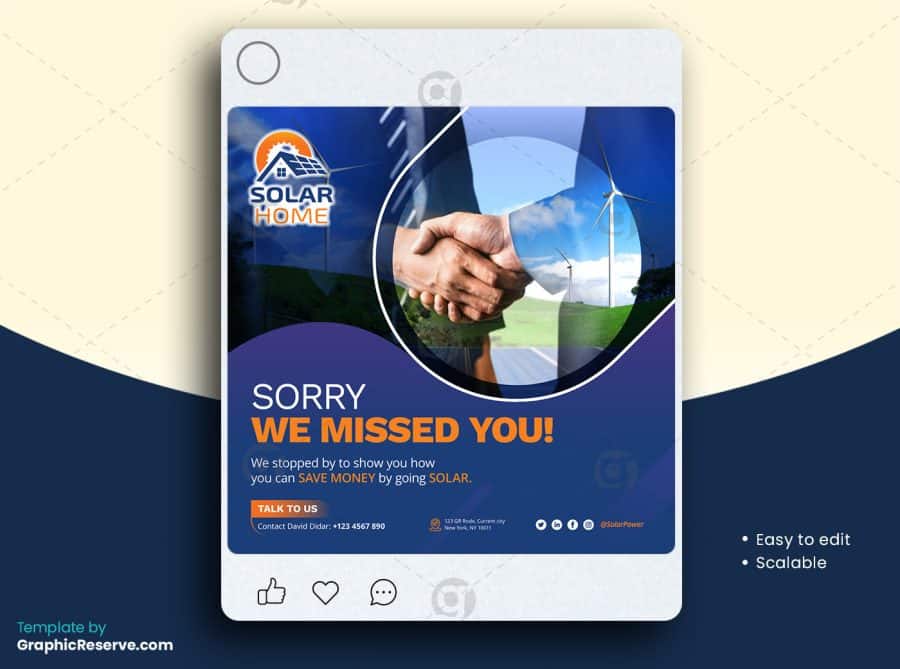 Solar Social Media Post Template v20