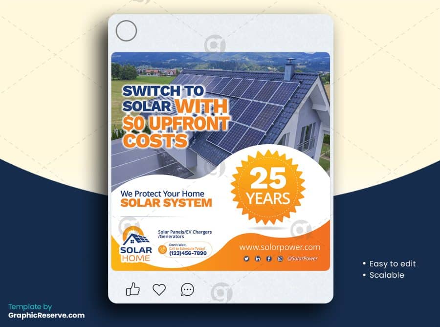 Solar Social Media Post Template v22