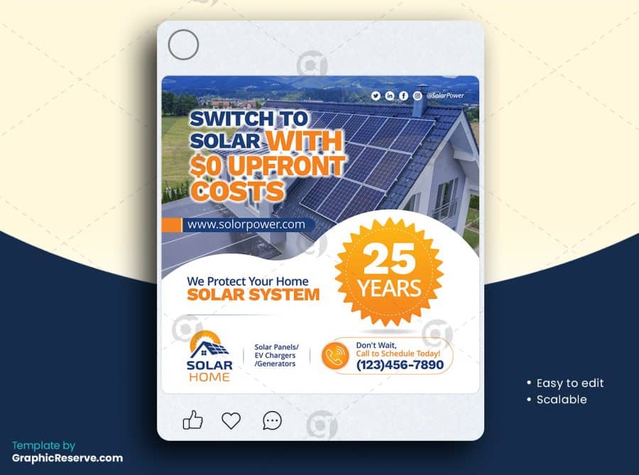 Solar Social Media Post Template v23