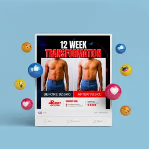 Body Transformation Instagram Post (Canva file) – Canva template