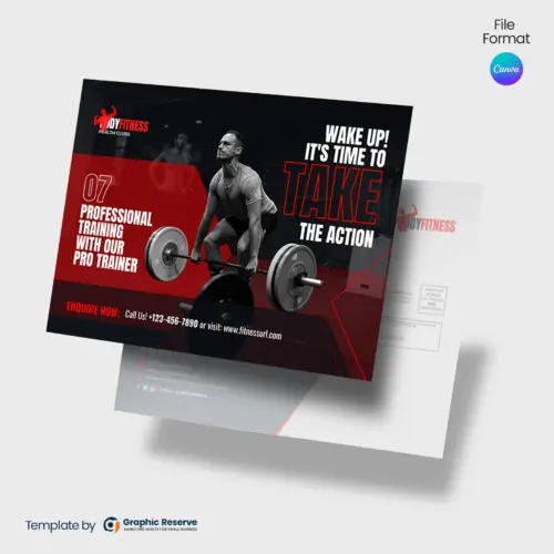 Editable Canva Template for Gym Fitness Direct Mail EDDM Postcards
