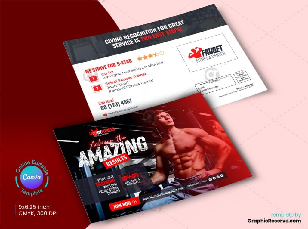 Fitness EDDM Review Postcard