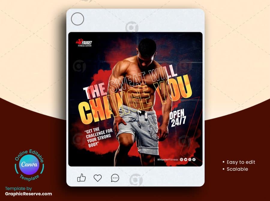 Fitness Gym Facebook Banner 20v