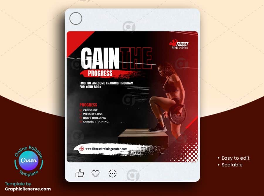 Fitness Gym Facebook Banner 3v