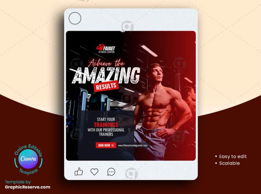 Fitness Gym Facebook Banner 6v