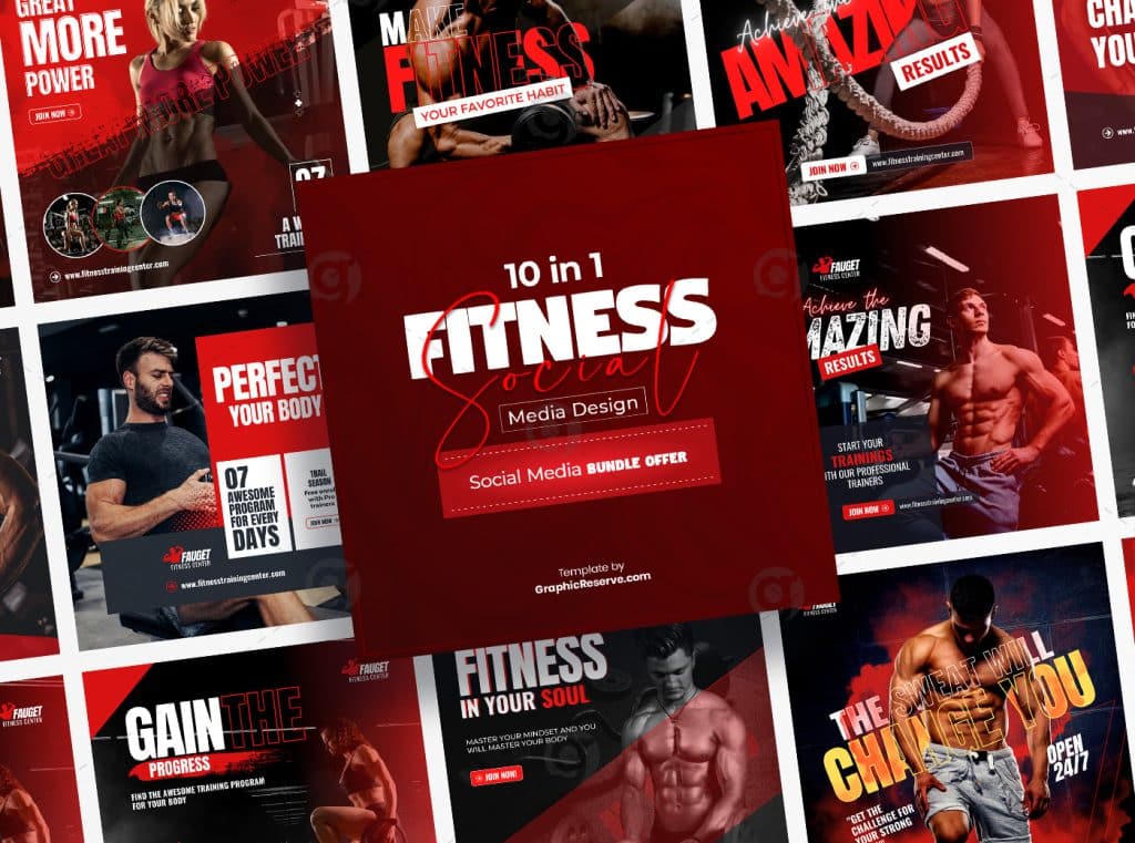 Fitness Gym Facebook Banner Bundle