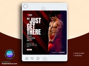 Fitness Gym Social Media Post 1v