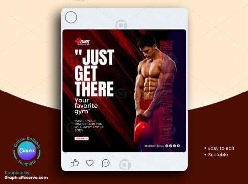 Fitness Gym Social Media Post 1v