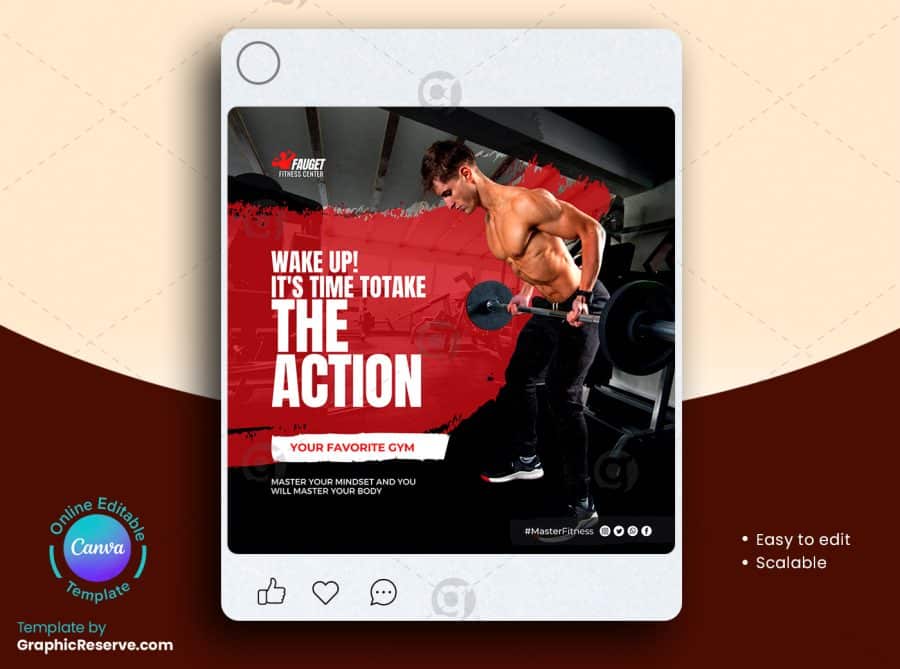 Fitness Gym Social Media Post 2v