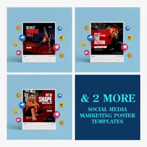 Fitness Gym Social Media Post Bundle (Canva file)