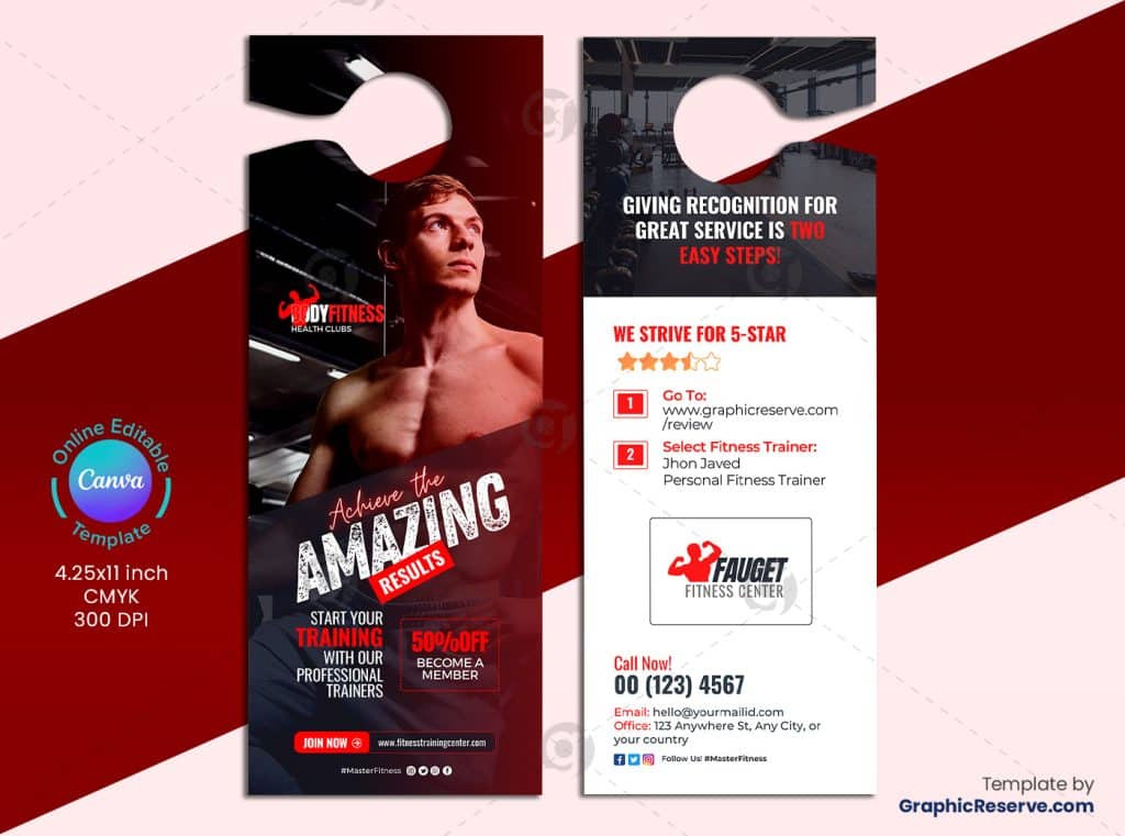 Fitness Review Door Hanger