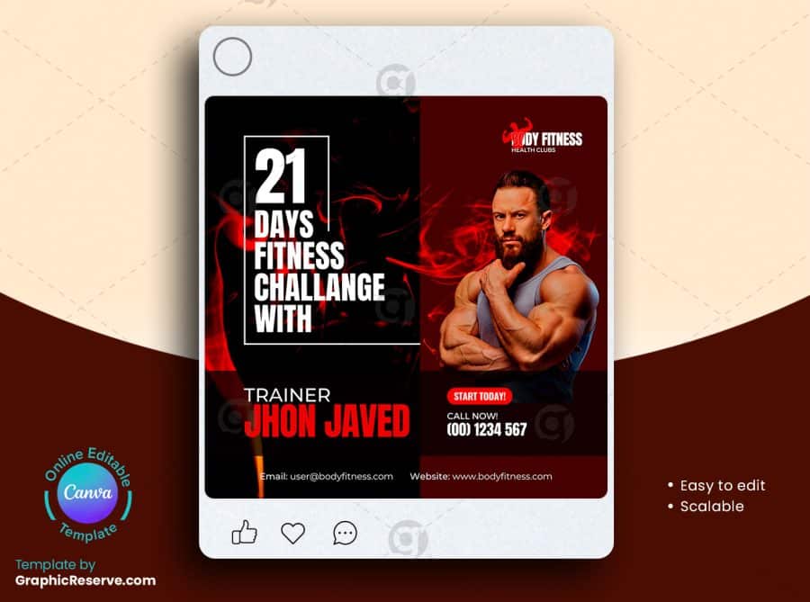 Fitness Trainer Instagram Post