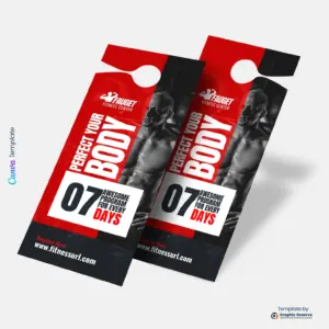 Gym Review Door Hanger Editable Testimonial Template