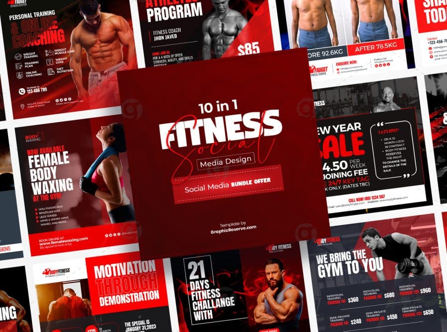 Gym Social Media Banner Bundle