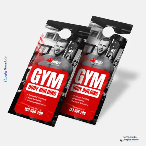 Gym Review Door Hanger Editable Canva Template