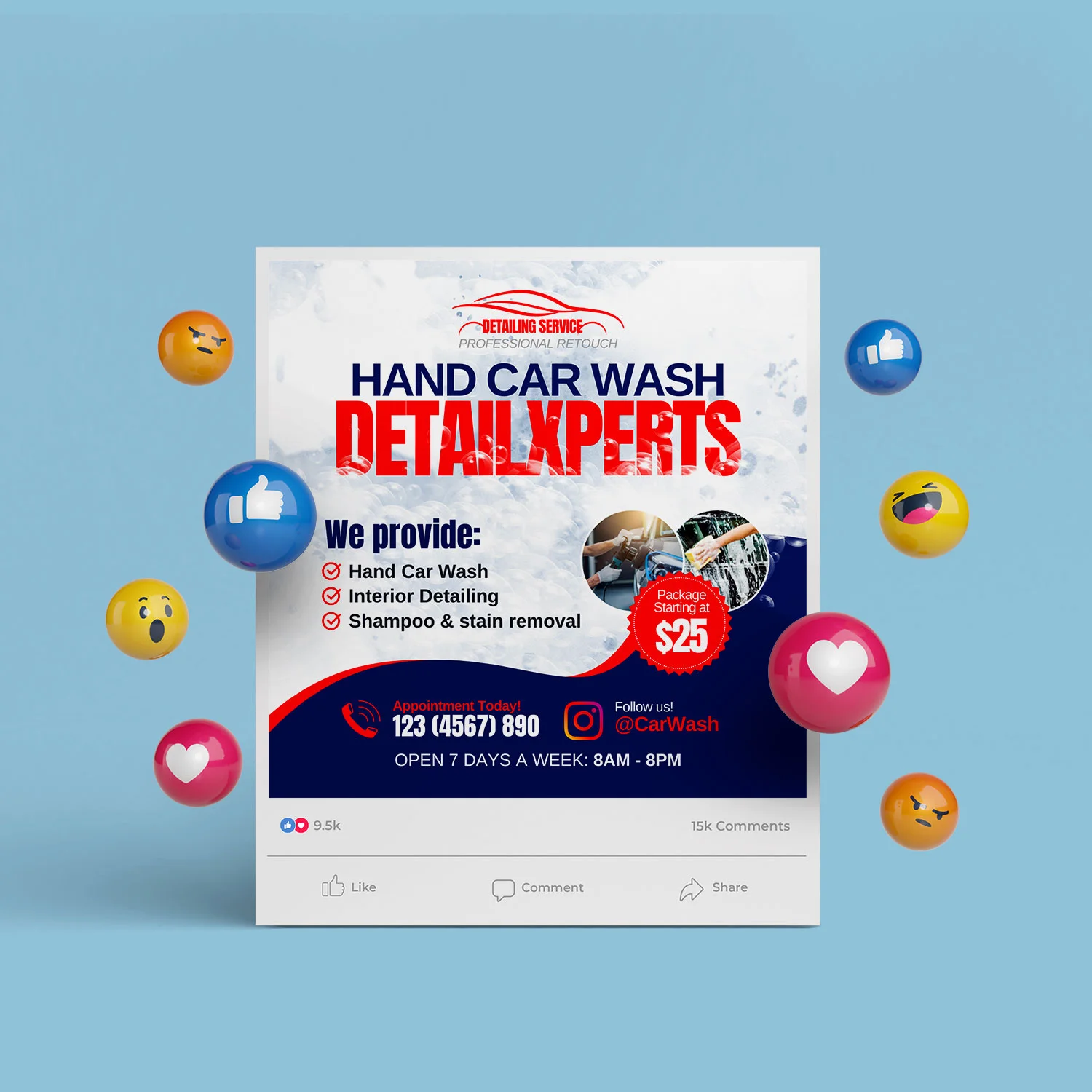 Auto Detail Xperts Social Media Poster (Canva Template)