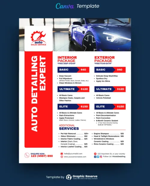 Auto Detailing Expert Flyer (Canva file)