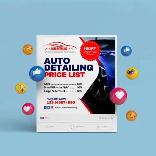 Auto Detailing Price-List Instagram Post (Canva Template)