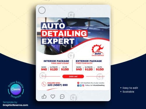 Auto Detailing Social Media Banner