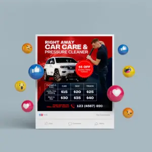 car detailing digital marketing poster template canva