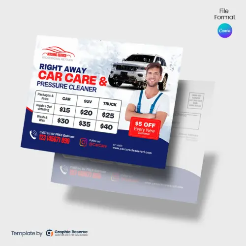 Car Care Price Table EDDM Mailer (Canva Template)
