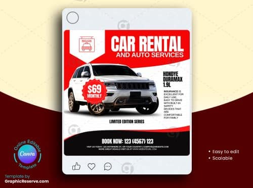 Car Rental Instagram Post Design