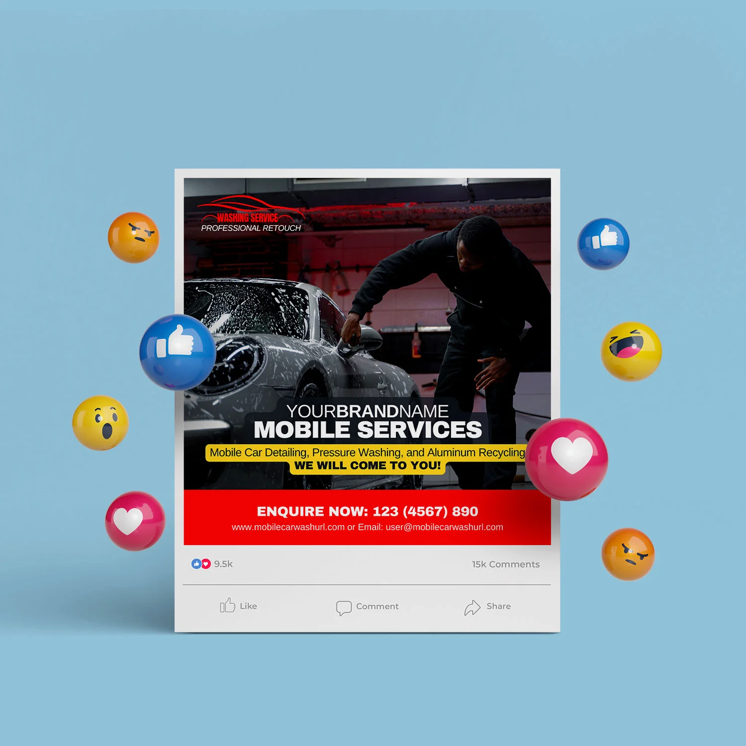 Car Servicing Social Media Banner (Canva Template)
