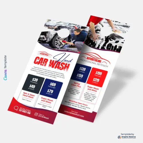 Car Wash Door Hanger Design (Canva Template)