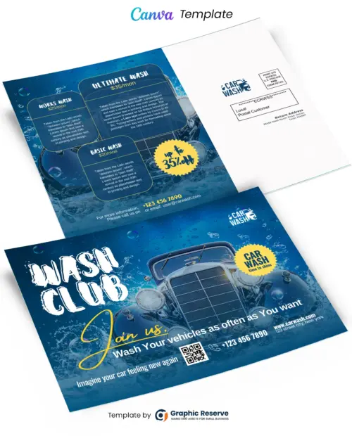 Car Wash EDDM Mailer Template – Fully Editable Canva Design