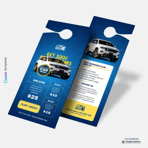 Car Wash Pricing Door Hanger Design