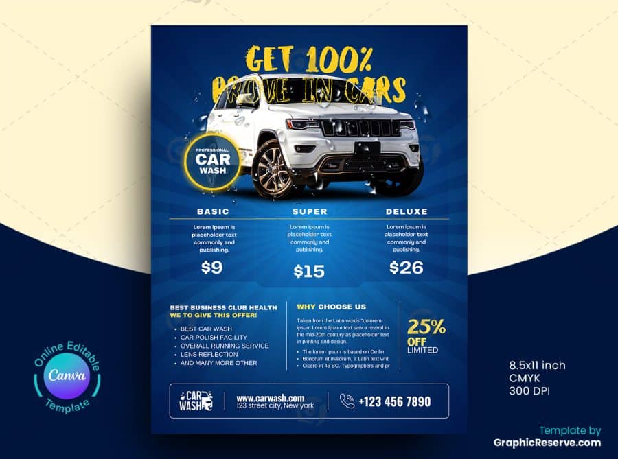 Car Wash Service Flyer 4v