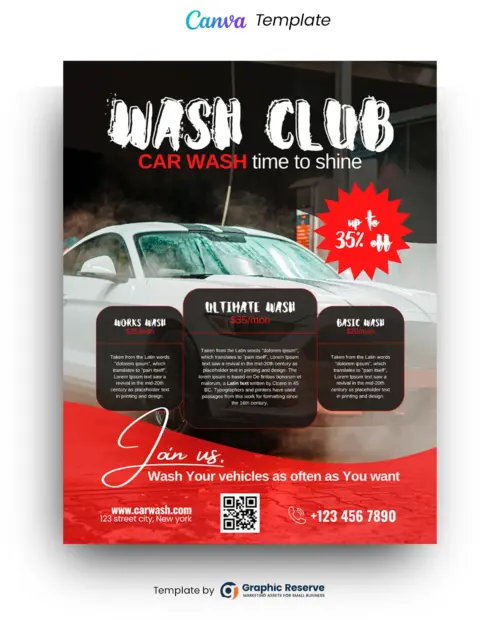 Car Wash Service Flyer - Editable Template in Canva